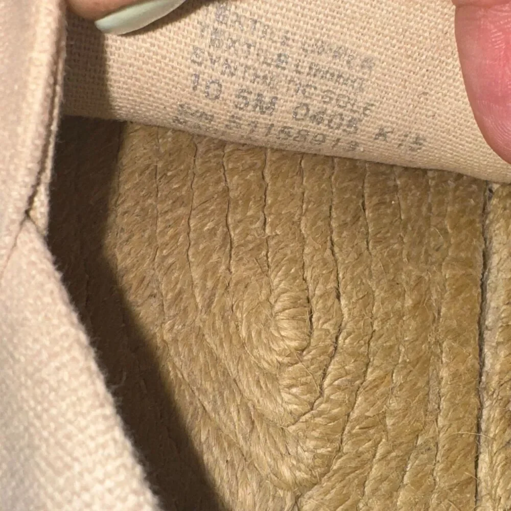 Tory Burch Canvas Color Block Flat Espadrille size 10.5‎ Black And Tan